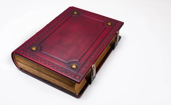 Red Leather Book Captured Isolated Stock Picture
