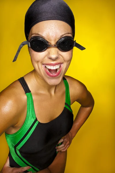 Bayan yüzücü — Stok fotoğraf