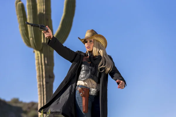 Cowgirl blond — Stockfoto