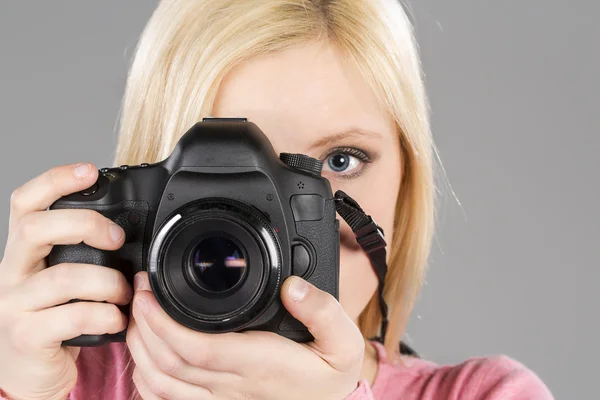 Model With Modern Camera — Stock Photo, Image