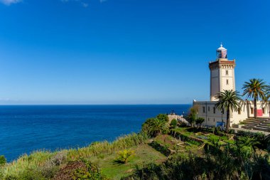Güzel deniz feneri, Cap Spartel Tanger şehir ve Cebelitarık, Fas Afrika yakın