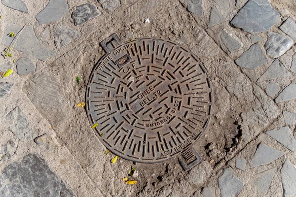 Manhole Cover Sewage Shaft Morocco — Stock Photo, Image