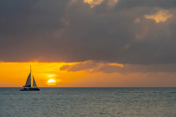 Soleil Couche Sur Océan Atlantique Key West Floride — Photo