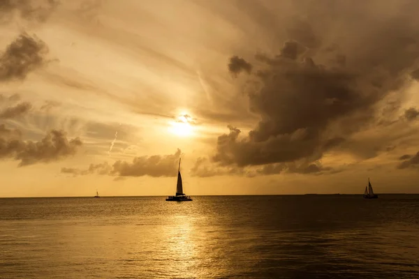 Солнце Садится Атлантический Океан Уэсте Флорида — стоковое фото