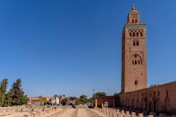 Τζαμί Κουτούμπιγια Είναι Μεγαλύτερο Τζαμί Στο Μαρακές Του Μαρόκου Βρίσκεται — Φωτογραφία Αρχείου