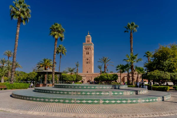 Mezquita Kutubiyya Mezquita Más Grande Marrakech Marruecos Situado Barrio Medina — Foto de Stock