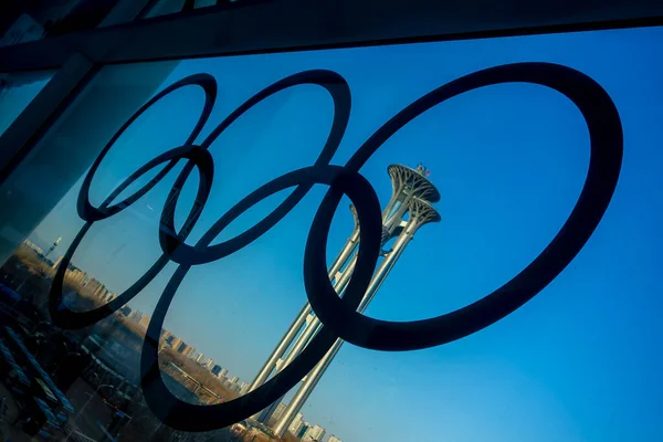 Miasto Pekin Jest Gospodarzem Zimowych Igrzysk Olimpijskich 2022 — Zdjęcie stockowe