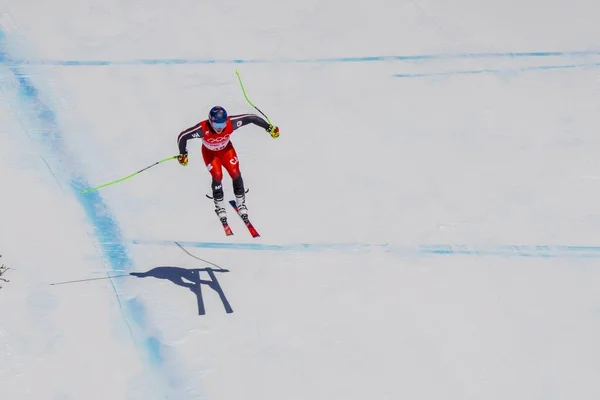 Trevor Philp Finisht Een Kwalificatierit Tijdens Olympische Winterspelen Van Peking — Stockfoto