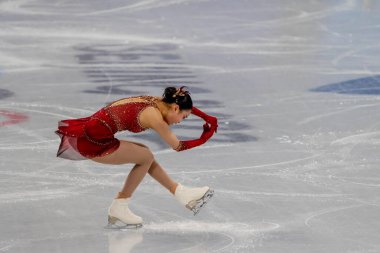 Yi ZHU (CHN), Pekin 2022 Kış Olimpiyatları sırasında Çin 'in başkenti Hebei' de düzenlenen kapalı stadyumda mücadele etmektedir.