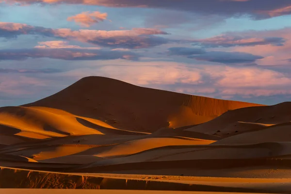 Písečné Duny Velké Saharské Poušti Maroku — Stock fotografie