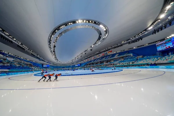 Februar 2022 Beijing Hebei Chn Nederland Deltar Speed Skating Womens – stockfoto