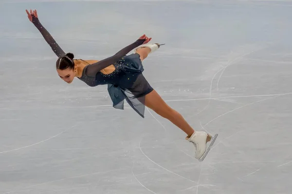 Luka Berulava Karina Safina Geo Participan Competición Del Programa Patinaje — Foto de Stock