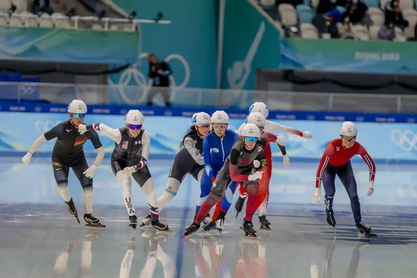 Ivanie Blondin Can Zdobywa Srebrny Medal Zawodach Women Speed Skating — Zdjęcie stockowe