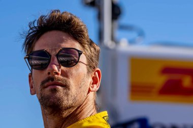 Cenevre, İsviçre 'den ROMAIN GROSJEAN (28), Texas Motor Speedway, FT. Worth Texas' ta XPEL 375 için pratik yapmaya hazırlanıyor..