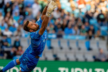FC Cincinnati kalecisi ALEC KANN, Charlotte, Kuzey Carolina 'daki Bank of America Stadyumu' nda The Charlotte FC 'ye karşı oynuyor. Charlotte FC düzenlemelerde konuk FC Cincinnati 'yi 2-0 yendi..