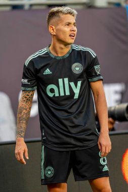 Charlotte FC Orta saha oyuncusu JORDY ALCIVAR (Manta, Ekvador), ABD 'nin Kuzey Carolina eyaletinin Charlotte kentindeki Bank of America Stadyumu' nda FC Cincinnati 'ye karşı oynamaktadır. Charlotte FC düzenlemelerde konuk FC Cincinnati 'yi 2-0 yendi..