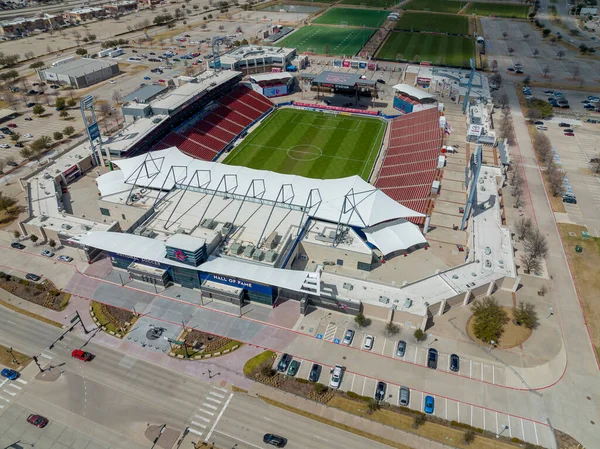 丰田体育场是波特兰木材公司对达拉斯Fc大联盟足球比赛的主办方 得克萨斯州弗里斯科 — 图库照片
