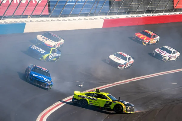 March 2022 Hampton Usa Ricky Stenhouse Austin Cindric Crash While — Stock Photo, Image