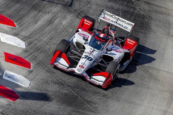 Christian Lundgaard Hedensted Denmark Runs Turns Practice Acura Grand Prix — ストック写真