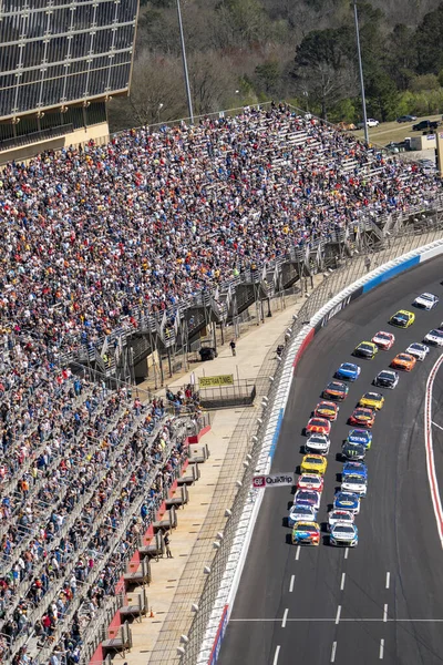 Kyle Busch Takes Track Folds Honnor Quik Trip 500 Atlanta — Stock Photo, Image