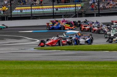 Toowoomba, Avustralya 'dan Will PowER (12) Indianapolis Indiana' daki Indianapolis Motor Yarış Pisti 'nde GMR Grand Prix sırasında virajlarda yarışacak.