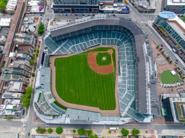 Aerial view of Guaranteed Rate Field is a Major League Baseball stadium in Chicago, Illinois. 