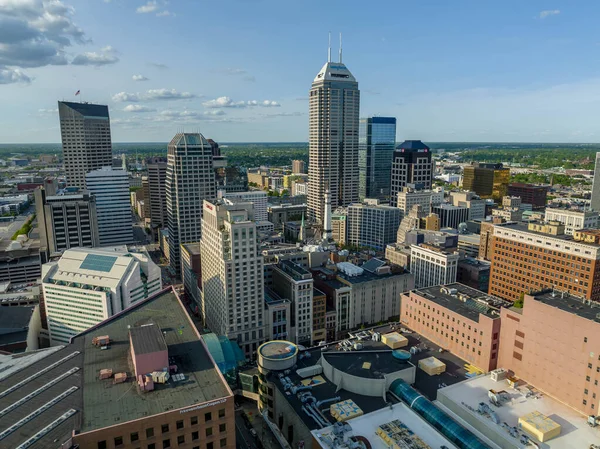 Letecký Pohled Indianapolis Známý Jako Indy Hlavním Městem Státu Nejlidnatějším — Stock fotografie