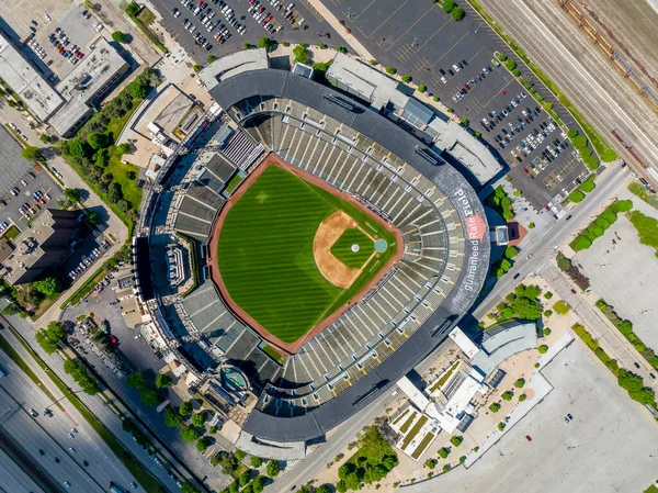 保证率球场的空中景观是位于伊利诺伊州芝加哥南部的大联盟棒球场 — 图库照片