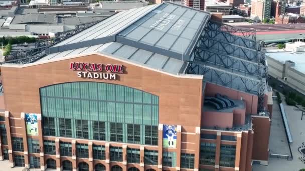 Pemandangan Udara Stadion Lucas Oil Rumah Dari Indianapolis Colts Terletak — Stok Video