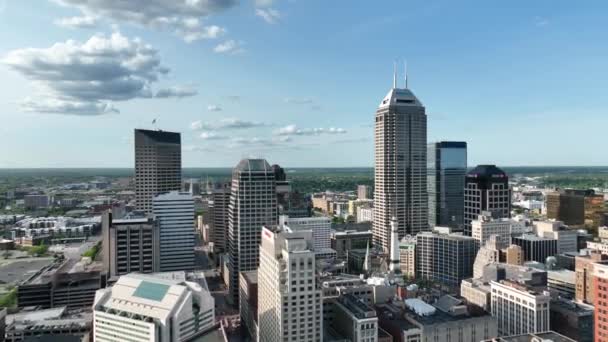 Aerial View Indianapolis Colloquially Known Indy State Capital Most Populous — Stockvideo