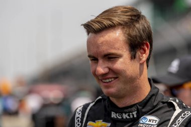 Amerika Birleşik Devletleri 'nin KYLE KIRKWOOD (14) (R) Indianapolis 500 için Indianapolis Motor Yarış Pisti, Indiana, ABD.