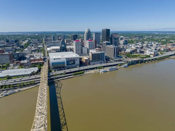 Luchtfoto Van Het Centrum Van Louisville Kentucky Louisville Een Plaats — Stockfoto