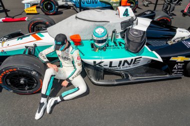 Kanada, Stouffville 'den DALTON KELLETT (4) Indianapolis' teki Indianapolis 500 için yarışmaya hazırlanıyor..