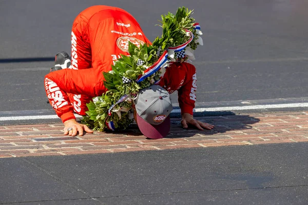 Marcus Ericsson Aus Kumla Schweden Gewinnt Das Indianapolis 500 Auf — Stockfoto