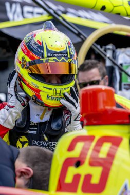 Toronto, Kanada 'dan DEVLIN DeFRANCESCO (29) (R) Detroit MI' deki Belle Isle Park 'ta yapılacak Chevrolet Detroit Grand Prix' sine hazırlanıyor..