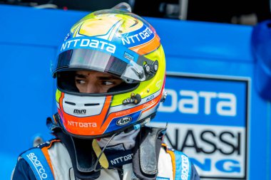 Barselona, İspanya 'dan ALEX PALOU (10), Toronto' daki Toronto Caddeleri Sergisi 'nde Honda Indy Toronto için pratik yapmaya hazırlanıyor..