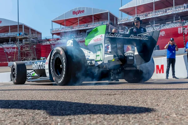 Takuma Sato Tokyo Japan Qualifies Vee Saltue Farmers 300 Iowa — Stok fotoğraf