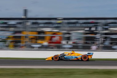 FELIX ROSENQVIST (7) of Varnamo, Sweden travels through the turns during a practice for the Gallagher Grand Prix at the Indianapolis Motor Speedway in Indianapolis IN.