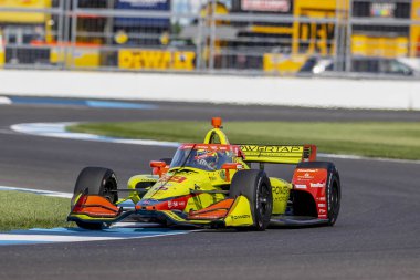 DEVLIN DeFRANCESCO (29) (R) of Toronto, Canada travels through the turns during a practice for the Gallagher Grand Prix at the Indianapolis Motor Speedway in Indianapolis IN.
