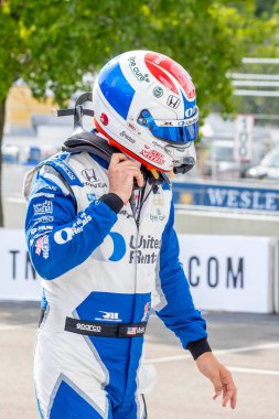 GRAHAM RAHAL (15) of New Albany, Ohio  qualifies for the Big Machine Music City Grand Prix on the Streets Of Nashville in Nashville, TN, USA.