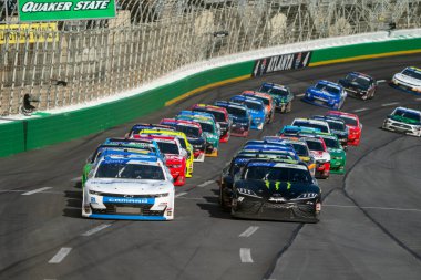 July 09, 2022 - Hampton, GA, USA: Austin Hill races for the Alsco Uniforms 250 in Hampton, GA, USA.