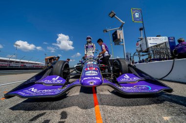 TAKUMA SATO (51) of Tokyo, Japan prepares to practice for the Bommarito Automotive Group 500 at the World Wide Technology Raceway in Madison IL.