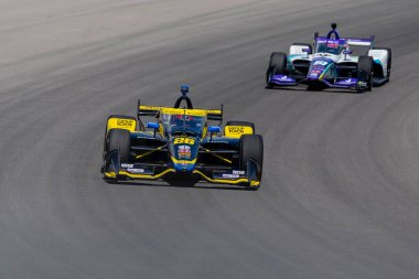 ROMAIN GROSJEAN (28)  of Geneva, Switzerland travels through the turns during a practice for the Bommarito Automotive Group 500 at World Wide Technology Raceway in Madison IL.