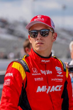 CHRISTIAN LUNDGAARD (30) (R) of Hedensted, Denmark qualifies for the Bommarito Automotive Group 500 at the World Wide Technology Raceway in Madison, IL, USA.