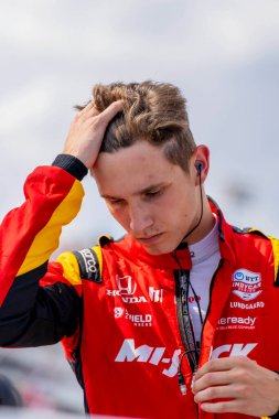 CHRISTIAN LUNDGAARD (30) (R) of Hedensted, Denmark qualifies for the Bommarito Automotive Group 500 at the World Wide Technology Raceway in Madison, IL, USA.