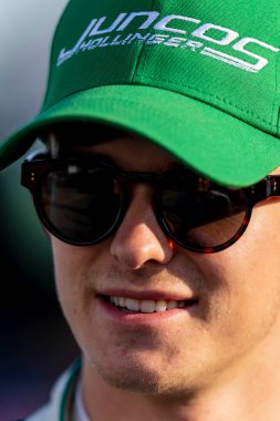 CALLUM LLOTT (77) (R) of Cambridge, England prepares to practice for the Bommarito Automotive Group 500 at World Wide Technology Raceway in Madison IL.