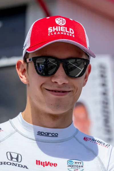 CHRISTIAN LUNDGAARD (30) (R) of Hedensted, Denmark qualifies for the Bommarito Automotive Group 500 at World Wide Technology Raceway in Madison, IL, USA.