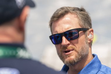 Chris Buescher meets with Dale Jr. for the Go Bowling at The Glen in Watkins Glen, NY, USA.