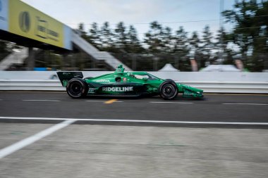 ALEX PALOU (10) of Barcelona, Spain comes onto pit road during a practice session for the Grand Prix of Portland at the Portland International Raceway in Portland OR.
