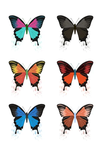 Colored abstract background with butterflies vector. — Stock Vector